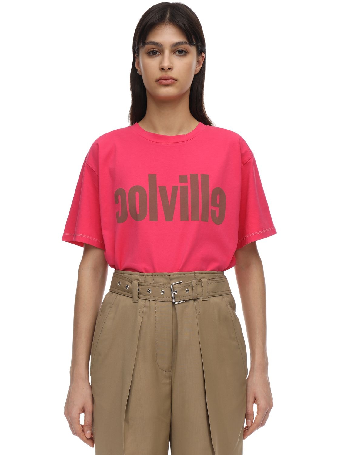 T-shirt En Jersey De Coton Logo Imprimé - COLVILLE - Modalova