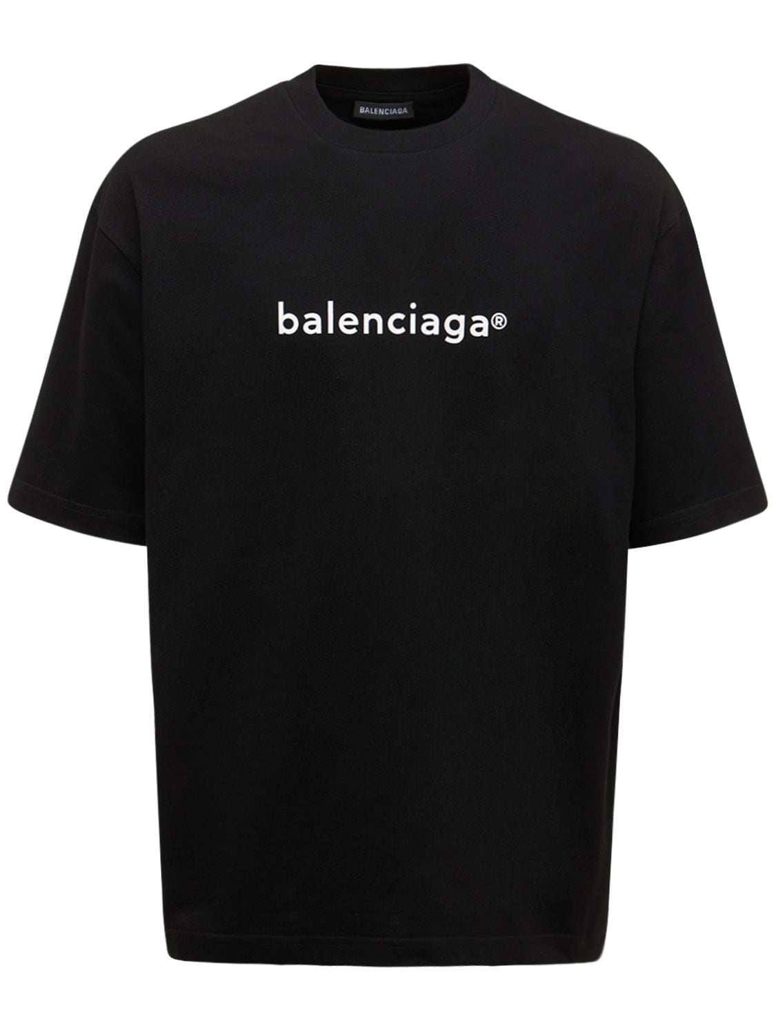 T-shirt En Jersey De Coton Imprimé Logo - BALENCIAGA - Modalova
