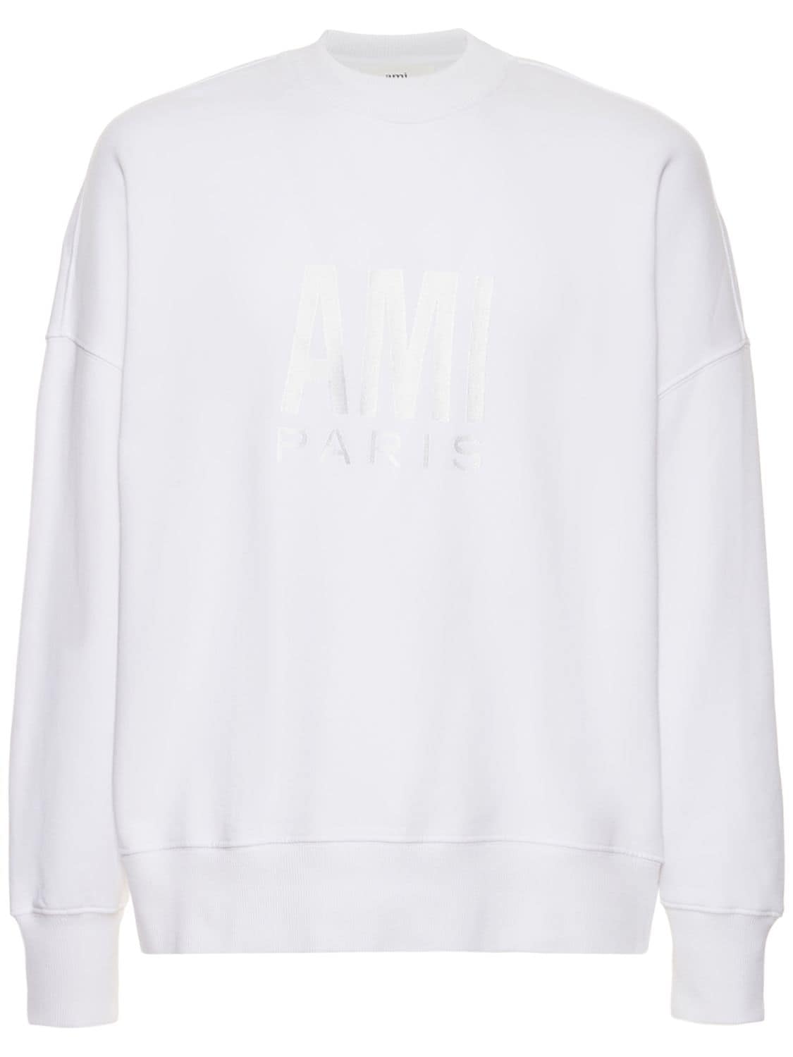 Sweat-shirt En Jersey De Coton À Logo - AMI PARIS - Modalova