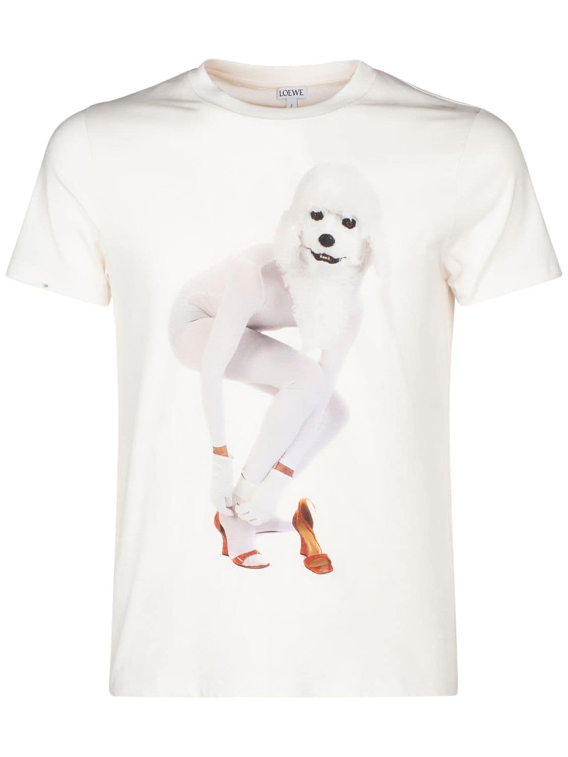 T-shirt Skinny En Coton Imprimé Chien - LOEWE - Modalova