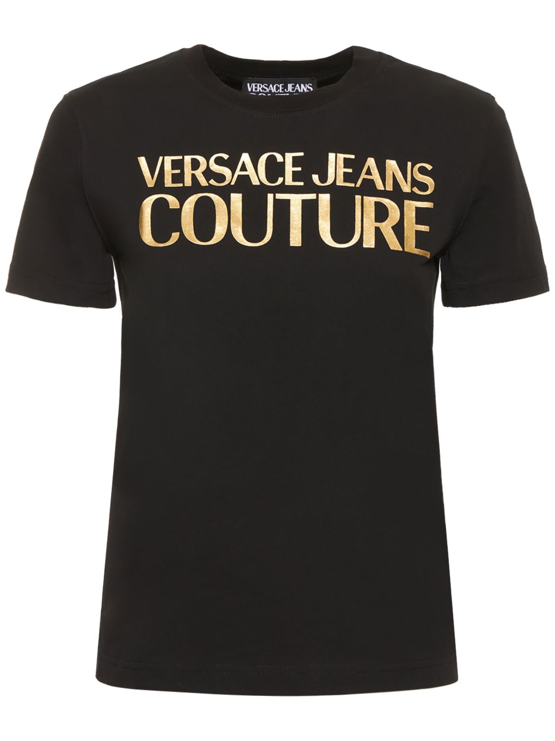 T-shirt En Jersey De Coton À Logo - VERSACE JEANS COUTURE - Modalova