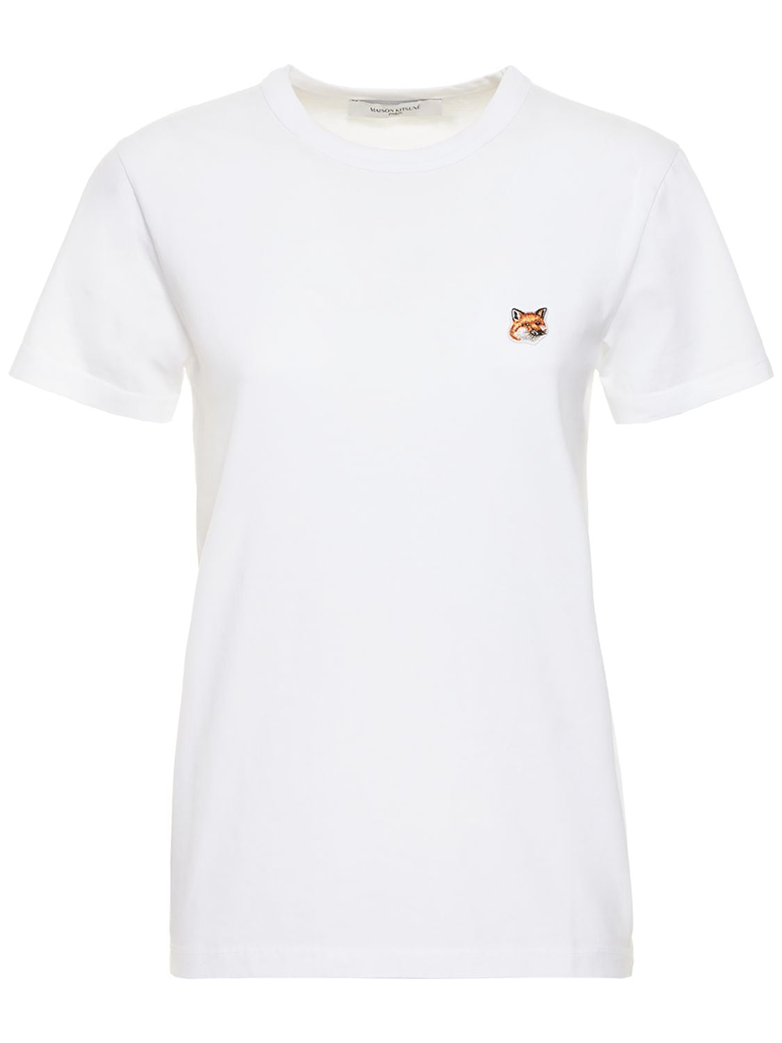 T-shirt En Coton Avec Patch Tête De Renard - MAISON KITSUNÉ - Modalova