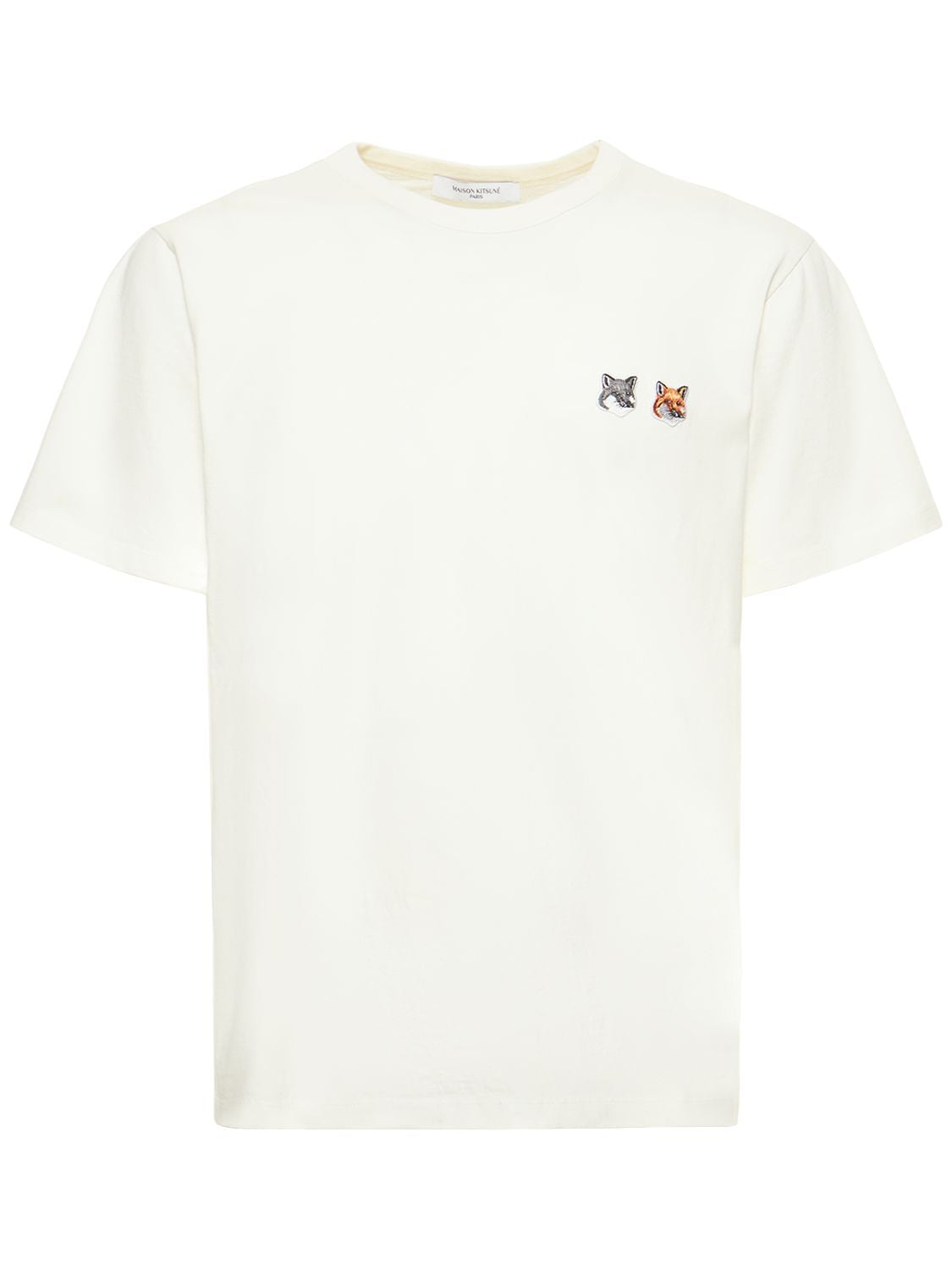 T-shirt En Jersey De Coton Avec Patch Double - MAISON KITSUNÉ - Modalova