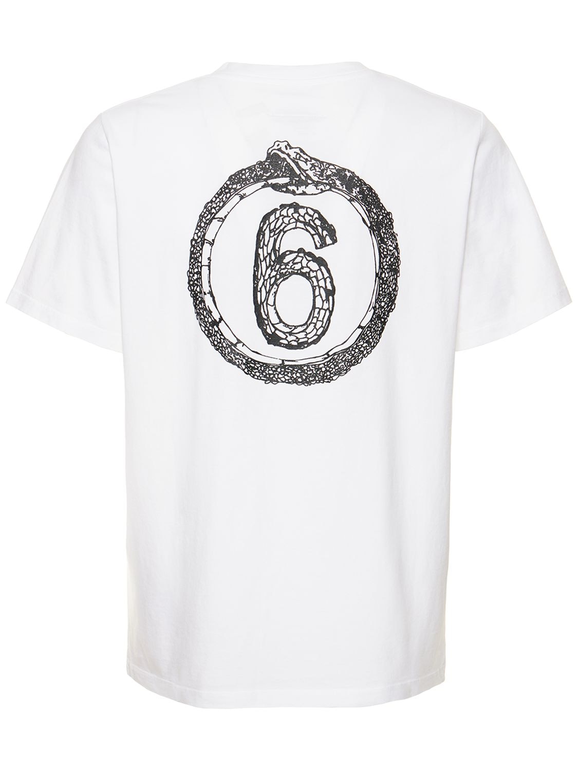 T-shirt En Jersey De Coton Imprimé Serpent - MM6 MAISON MARGIELA - Modalova