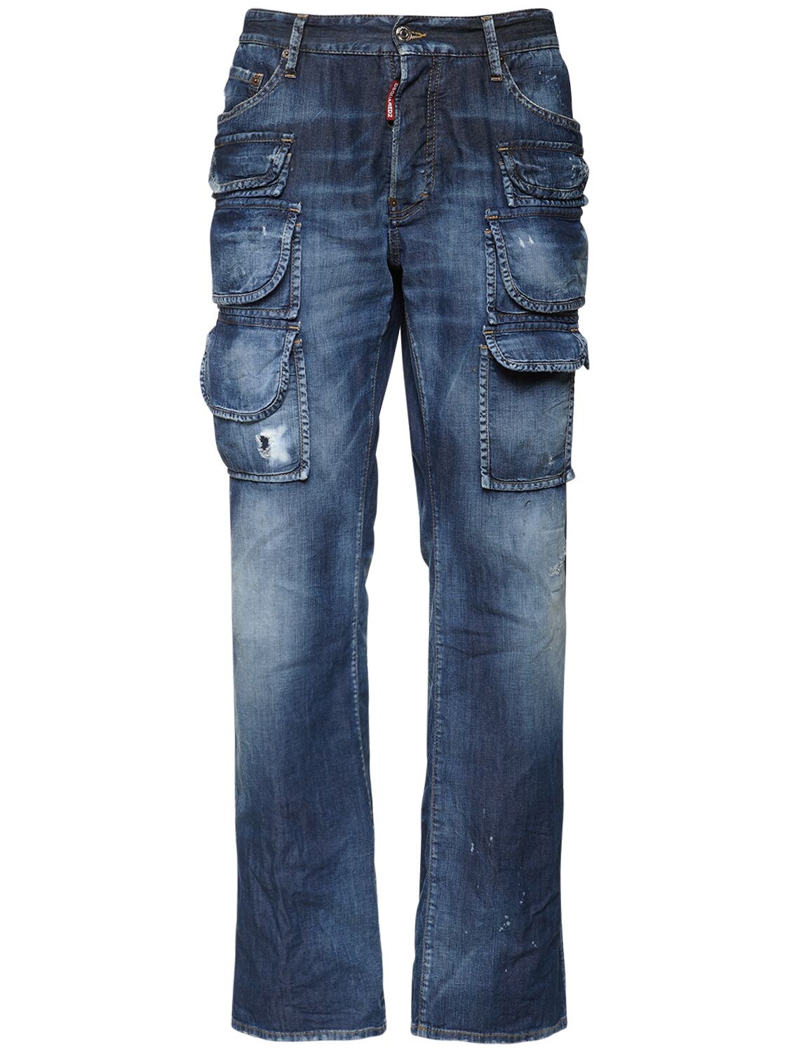Jean Coupe Skinny Dan En Denim De Coton 15cm Coton DSquared² pour homme en coloris Rouge Homme Vêtements Jeans Jeans bootcut 
