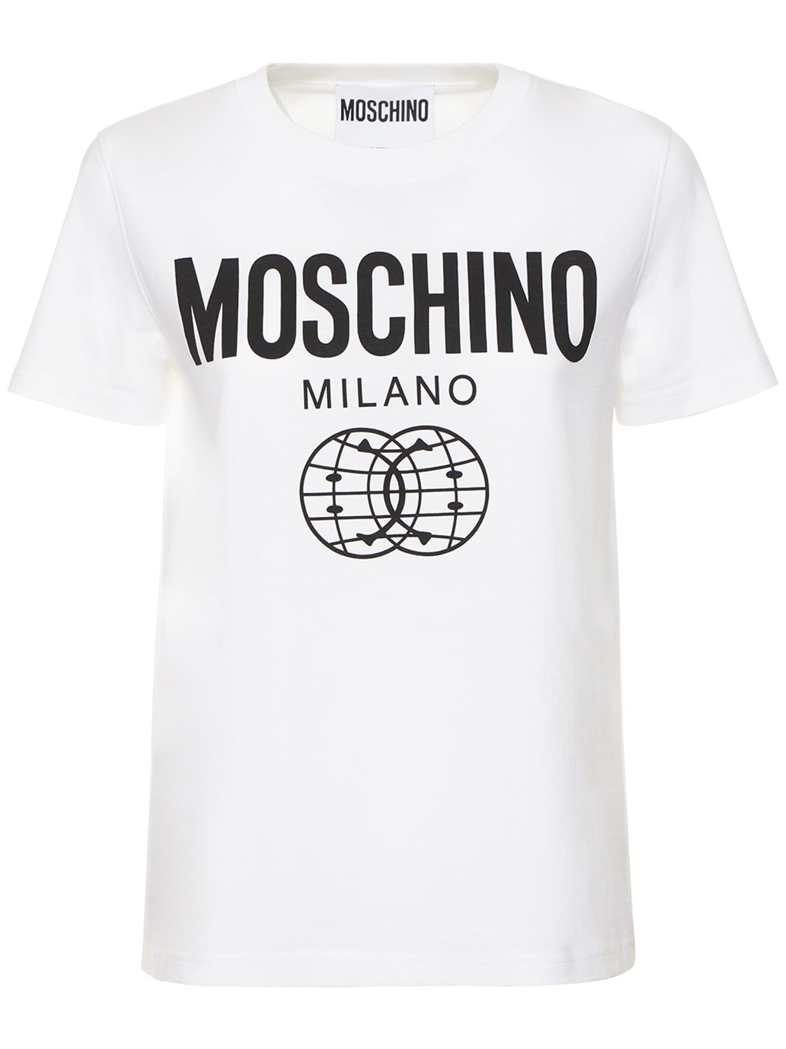 T-shirt En Jersey De Coton Imprimé Logo - MOSCHINO - Modalova
