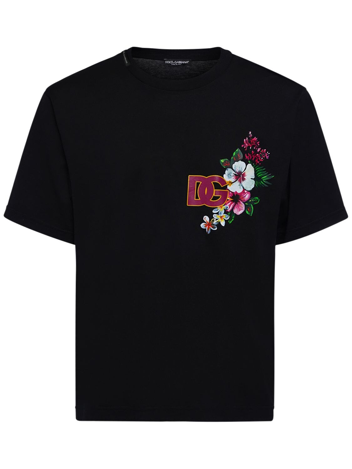 T-shirt En Coton Imprimé - DOLCE & GABBANA - Modalova