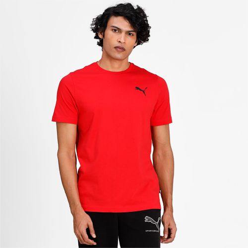 T-Shirt à logo Essentials Homme, Rouge/Logo Chat - PUMA - Modalova