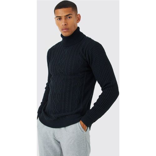 Pull en maille épaisse à col roulé - Boohooman - Modalova