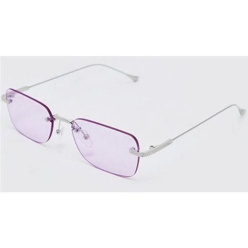 Lunettes de soleil rectangulaires sans monture - Boohooman - Modalova