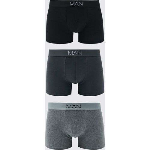 Lot de 3 boxers à logo - MAN - Boohooman - Modalova