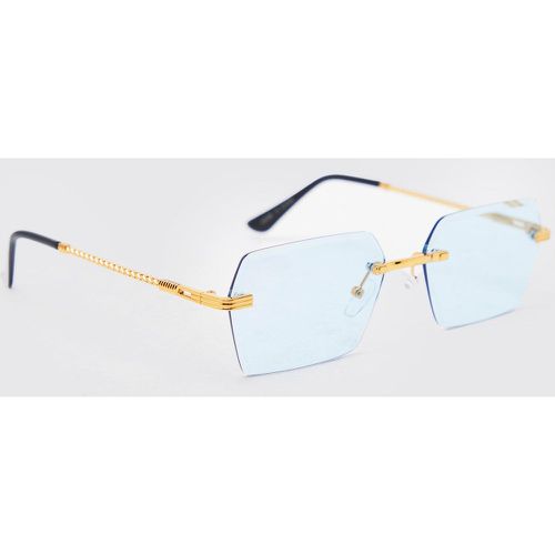 Lunettes de soleil hexagonales en métal - Boohooman - Modalova