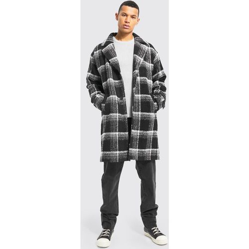 Tall - Manteau effet laine à carreaux et ceinture - Boohooman - Modalova