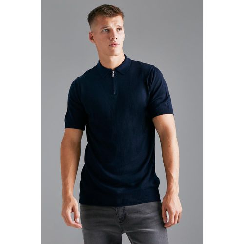 Tall - Polo zippé à manches courtes - Boohooman - Modalova