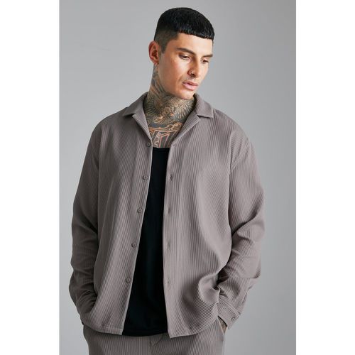 Chemise oversize plissée à manches longues - Boohooman - Modalova