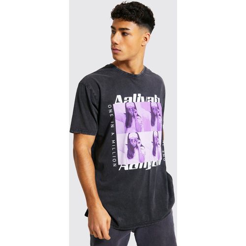 T-shirt oversize délavé à imprimé Aaliyah - Boohooman - Modalova