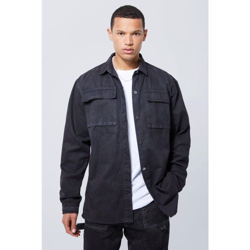 Tall - Chemise oversize épaisse en jean - Boohooman - Modalova