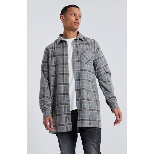 Tall - Chemise longue à carreaux - Boohooman - Modalova