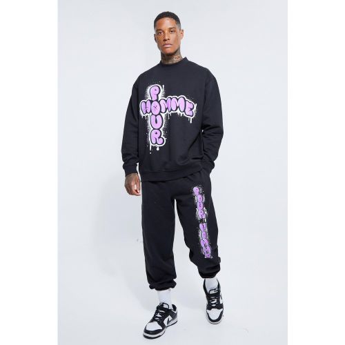 Survêtement oversize imprimé - Boohooman - Modalova
