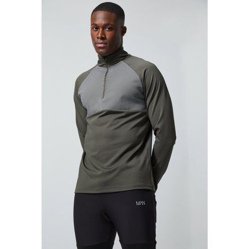 Top de sport zippé à imprimé contrastant - MAN Active homme - Boohooman - Modalova