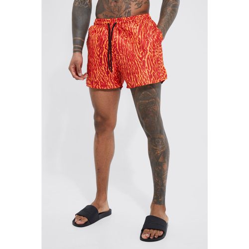 Short de bain court fendu à imprimé animal - Boohooman - Modalova