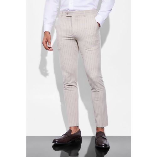 Pantalon de costume rayé - - 28S - Boohooman - Modalova
