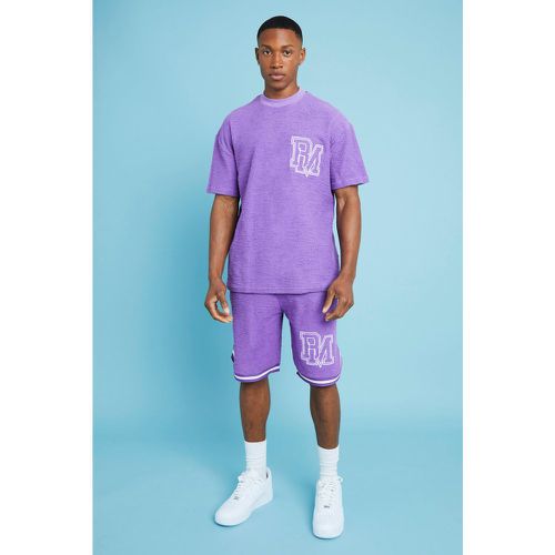 Ensemble oversize texturé avec t-shirt et short - Boohooman - Modalova