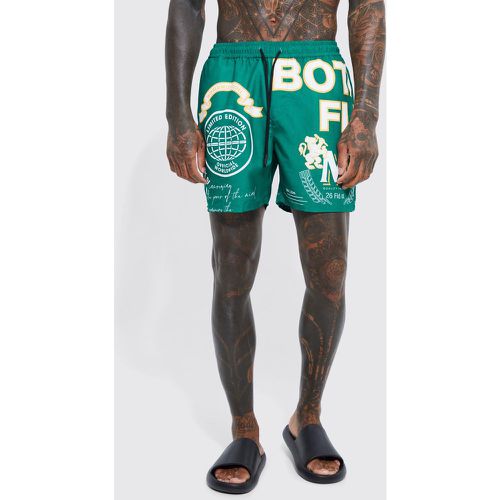 Short de bain mi-long imprimé - Boohooman - Modalova