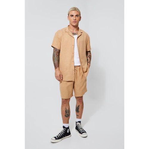 Ensemble oversize en lin avec chemise et short - Boohooman - Modalova