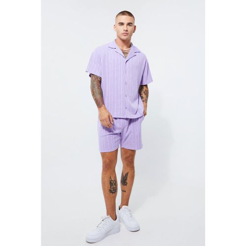 Ensemble côtelé avec chemise et short - Boohooman - Modalova