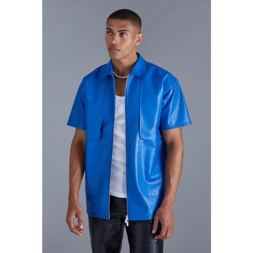 Chemise oversize en simili - Boohooman - Modalova