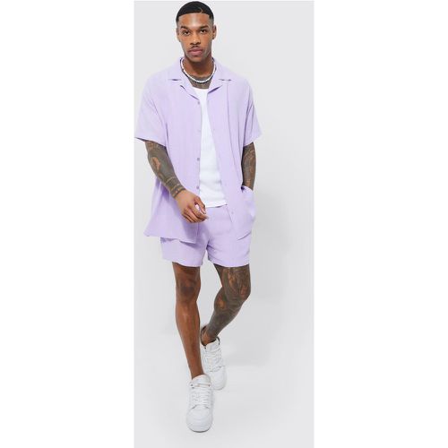 Ensemble oversize en lin avec chemise et short - Boohooman - Modalova