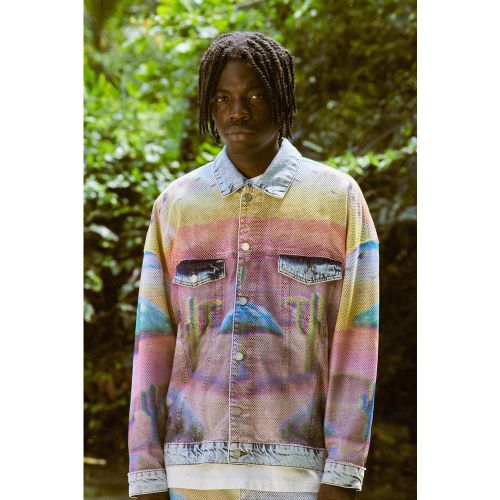 Veste en jean à empiècement en jean - Boohooman - Modalova