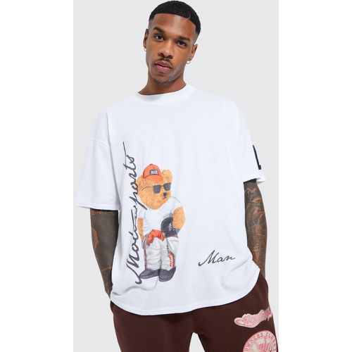 T-shirt oversize à imprimé ours en peluche - Boohooman - Modalova