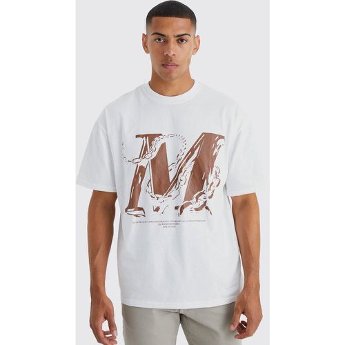 T-shirt oversize imprimé chaînes - Boohooman - Modalova