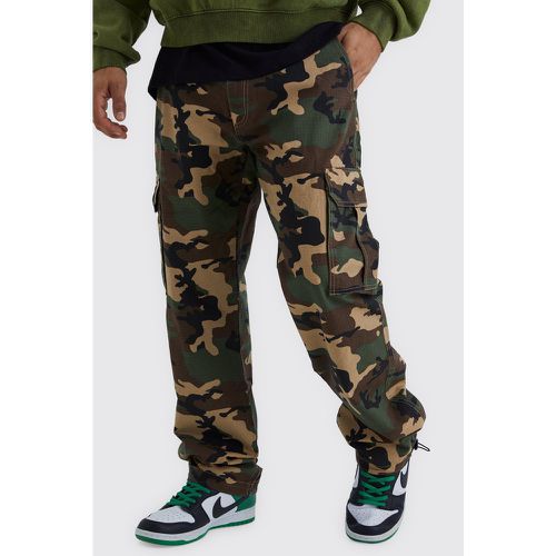 Pantalon cargo ample imprimé camouflage - Boohooman - Modalova