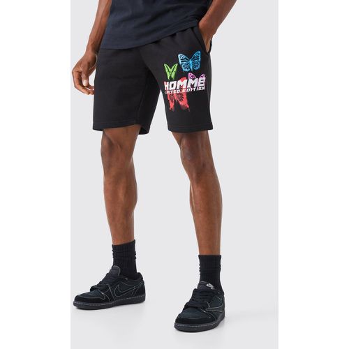 Short ample imprimé papillon en jersey - Boohooman - Modalova