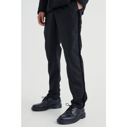 Pantalon slim habillé à empiècement déchiré - Boohooman - Modalova