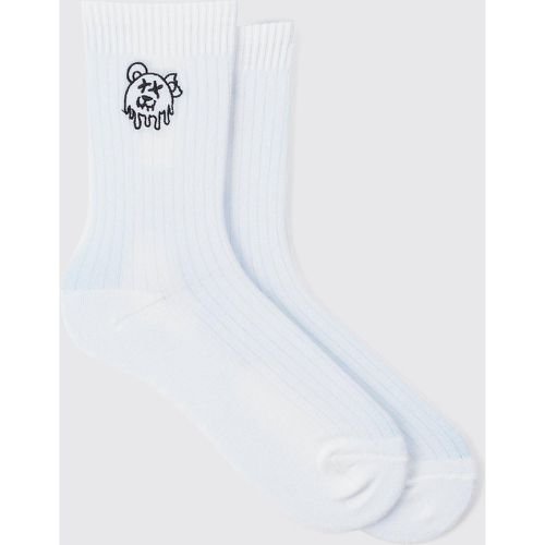 Chaussettes à broderie logo - Boohooman - Modalova