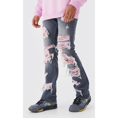 Jean flare slim déchiré - - 30R - Boohooman - Modalova