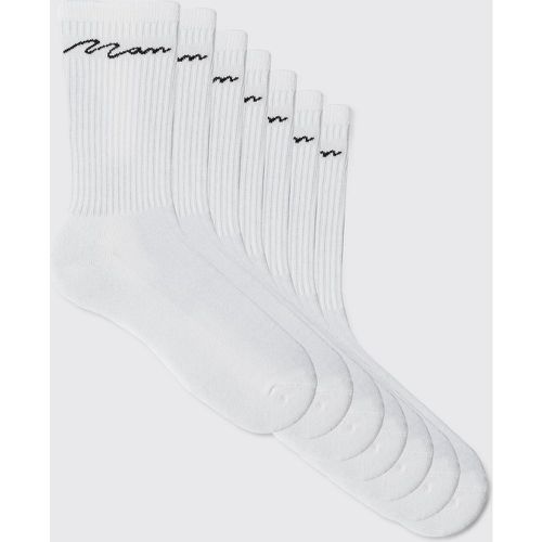 Lot de 7 paires de chaussettes à logo - MAN - Boohooman - Modalova