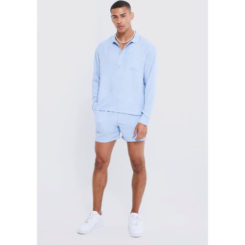 Ensemble en lin avec chemise et short - Boohooman - Modalova