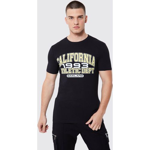 Tall - T-shirt universitaire à slogan California - Boohooman - Modalova
