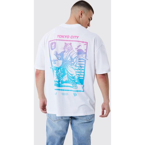 Tall - T-shirt oversize imprimé Tokyo à col montant - Boohooman - Modalova