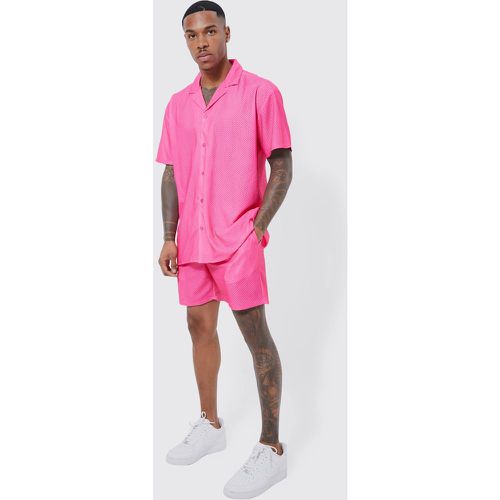 Ensemble avec chemise oversize en mesh et short - Boohooman - Modalova