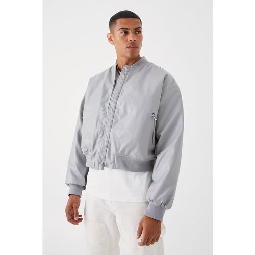 Bomber ample zippé en simili homme - Boohooman - Modalova