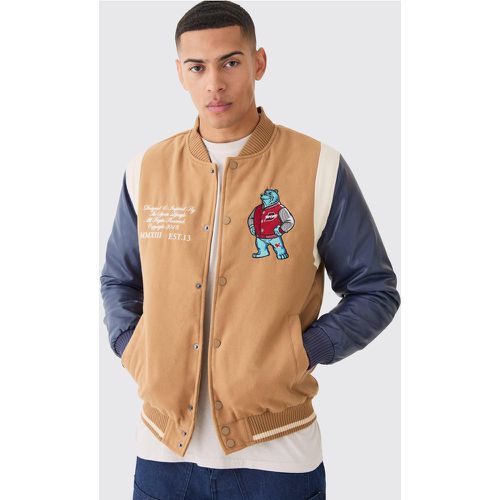 Veste universitaire à écusson ours - Boohooman - Modalova