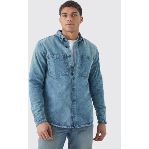 Surchemise en jean à manches longues - Boohooman - Modalova