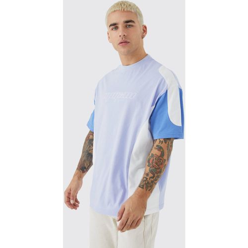 T-shirt oversize color block brodé - Boohooman - Modalova