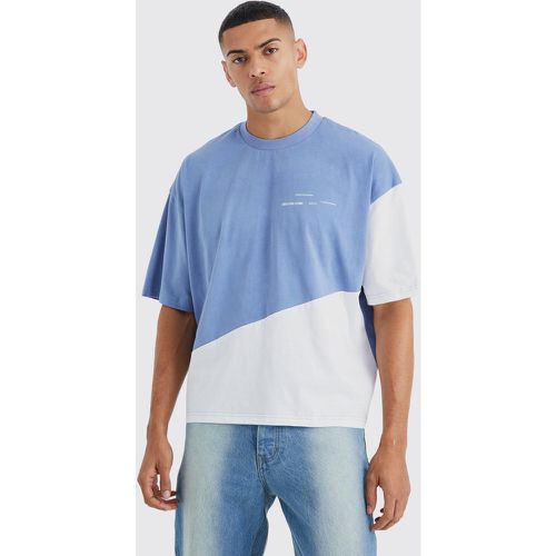 T-shirt oversize color block - Boohooman - Modalova